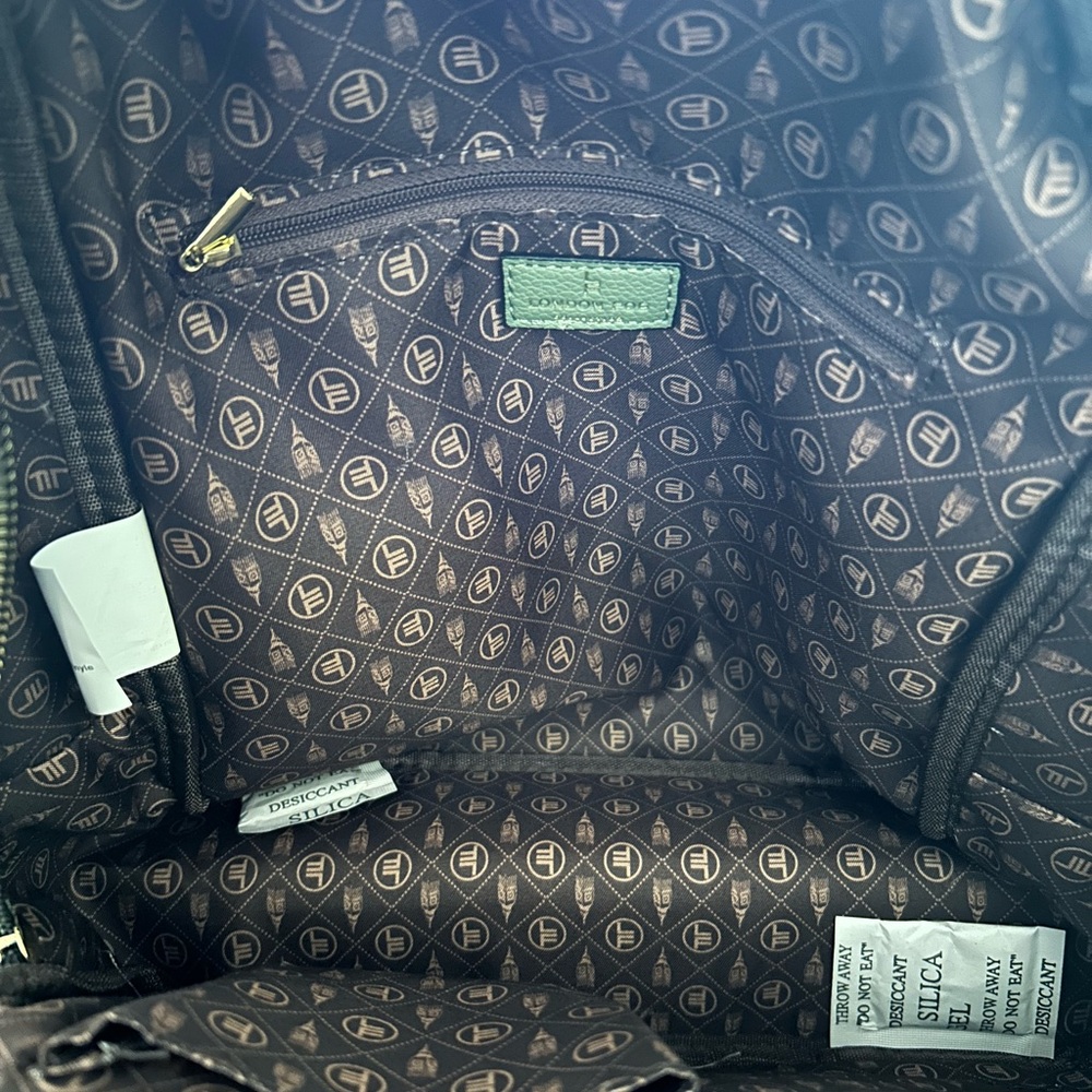 New London Fog Stella Pebble Sage Green Backpack with Gold Light Accents - Picture 8 of 10